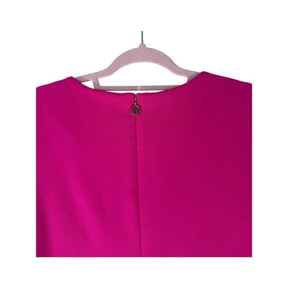 Tommy Hilfiger Pink White w/ Gold Short Sleeve Sheath To Knee Dress Size 10 - Picture 6 of 10